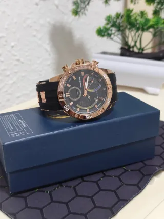 Reloj FOXBOX Hombre Negro y Dorado