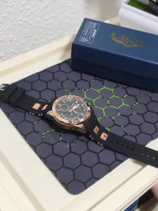 Reloj FOXBOX Hombre Negro y Dorado