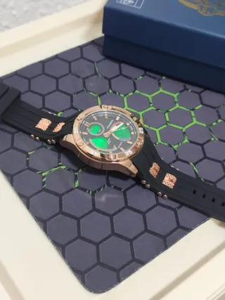 Reloj FOXBOX Hombre Negro y Dorado