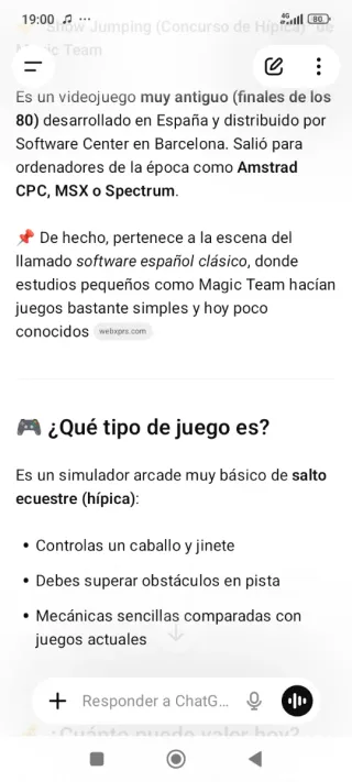 Juego Spectrum 48K Gran Premio Show Jumping