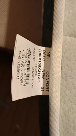 Colchón Imperial Confort 105cm y base tapizada 105