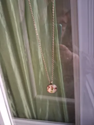 Collana vintage bronzo con fiori