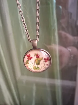 Collana vintage bronzo con fiori