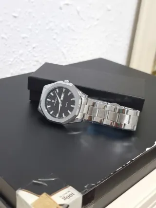 Reloj poedagar Hombre Negro y Plateado