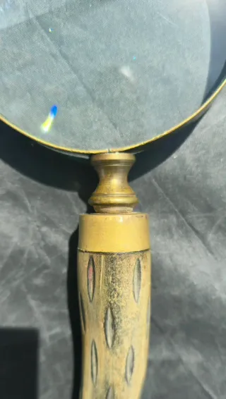 Lupa Vintage Latón y Madera