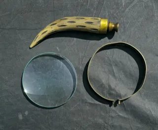 Lupa Vintage Latón y Madera