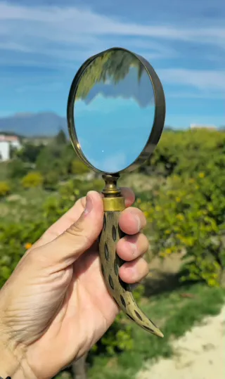 Lupa Vintage Latón y Madera