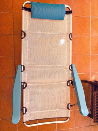 Hamaca Silla Playa blanco y Azul