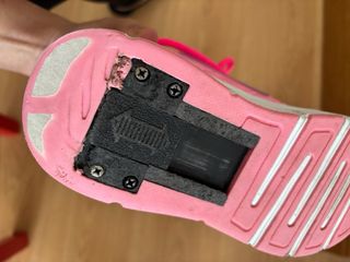 Zapatillas con ruedas rosas y moradas talla 35-36