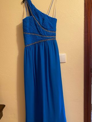Vestido largo azul para bodas