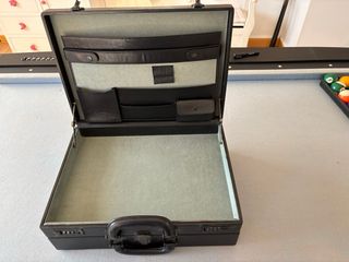 Maletín piel vintage doble negro