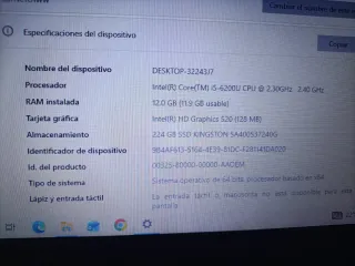 Lenovo Core i5 12GB RAM 224GB SSD