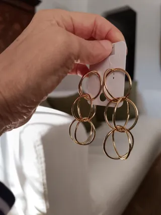 Pendientes largos diseño esfera en acero