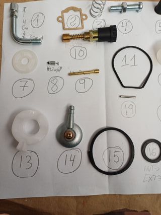 PIEZAS REPUESTO CARBURADOR SIMILAR A DELLORTO