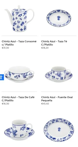 Vajilla Vista Alegre Chintz Azul