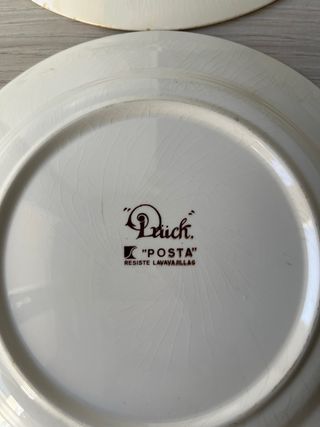 Lote 6 Platos Cerámica Marrón y Beige