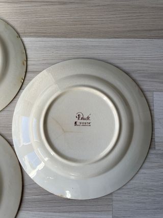 Lote 6 Platos Cerámica Marrón y Beige