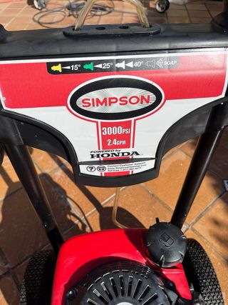 Hidrolimpiadora Gasolina Simpson 3000 PSI Honda