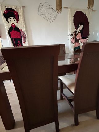 Tavolo Balinese in Legno e Cristallo