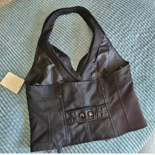 Chaleco negro con cadena Talla S