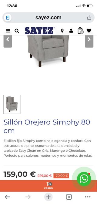 2 Poltrone con Braccioli Grigie in Tela. Nuove