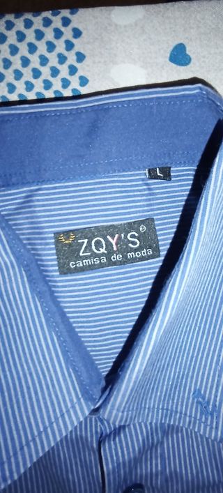 Camisas Rayas Azules y Gris Perla hombre