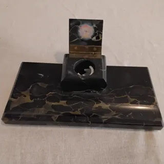 Antico calamaio in marmo nero