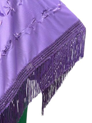 Mantón Flamenco Bordado Lila 150x70cm