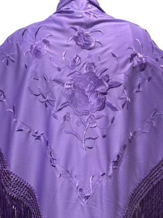 Mantón Flamenco Bordado Lila 150x70cm
