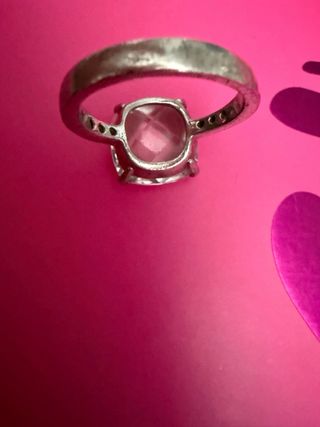Anillo plata con perla cuadrada rosa