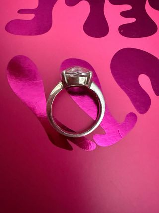 Anillo plata con perla cuadrada rosa