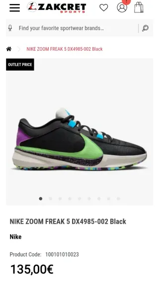 Nike Zoom Freak 5 Talla 45