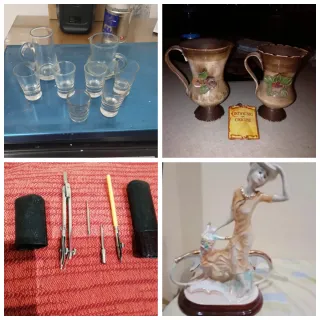 Set di 2 vasi e 7 bicchieri