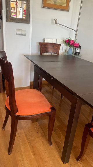 Silla de comedor tapizada madera