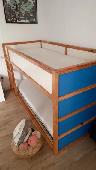 Cama Litera Kura Ikea + Colchones y Somier