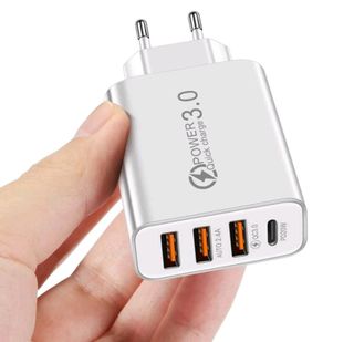 Caricatore Bianco 3 USB + 1 USB C