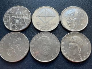 Lote 3 monedas Italia L.100