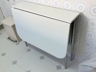 Mesa de cocina extensible blanca