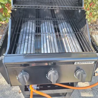 Barbacoa de gas negra