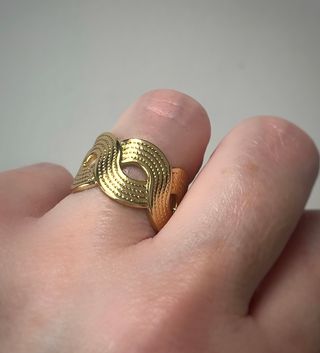 Anillo Acero y Oro · Trenza Ajustable