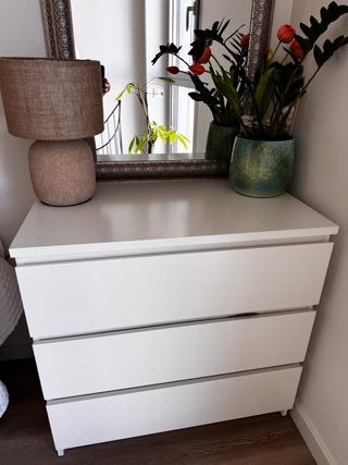 Cómoda MALM 3 cajones IKEA blanca 80x78