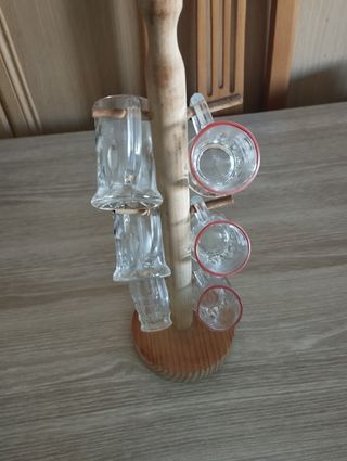 Set di shot con supporto in legno