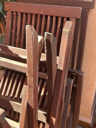 Sillas de madera tropical para terraza