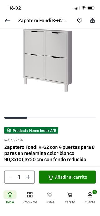 Zapatero blanco 4 compartimentos