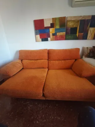 Sofá Cama 3 Plazas Naranja