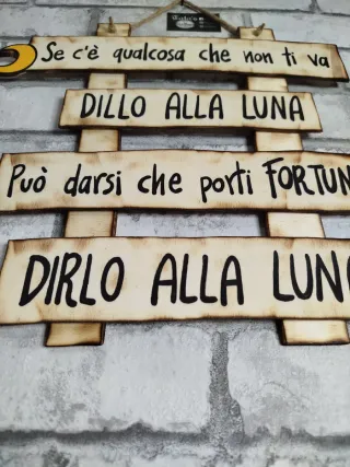 Targa in legno Dillo alla Luna
