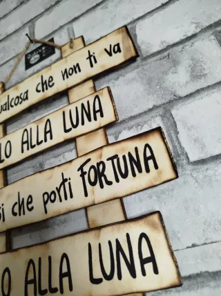 Targa in legno Dillo alla Luna