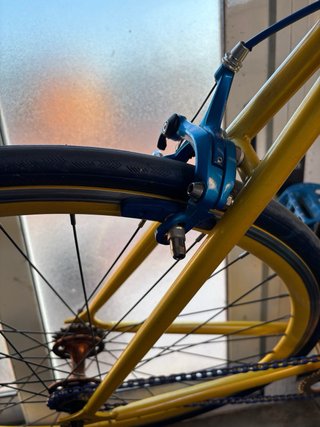 Bicicleta Fixie / Single Speed Amarilla y Azul