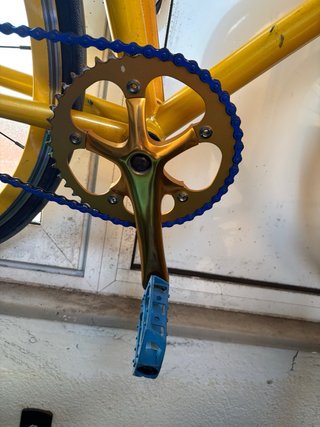 Bicicleta Fixie / Single Speed Amarilla y Azul