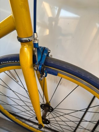 Bicicleta Fixie / Single Speed Amarilla y Azul